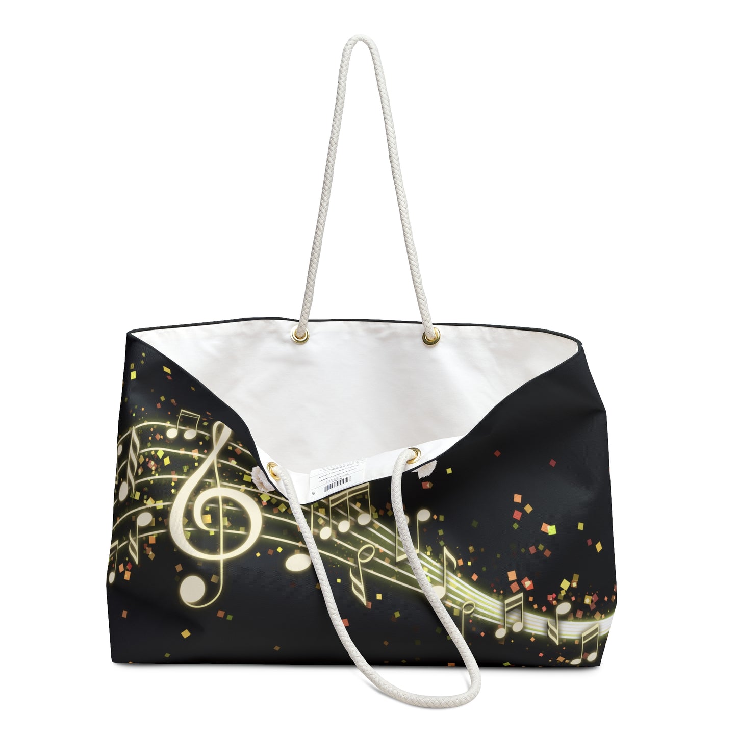 Music Notes in black Weekender Bag