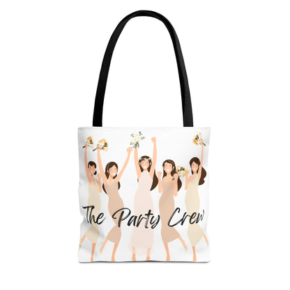 The party crew bride and bridesmaids Tote Bag (AOP)