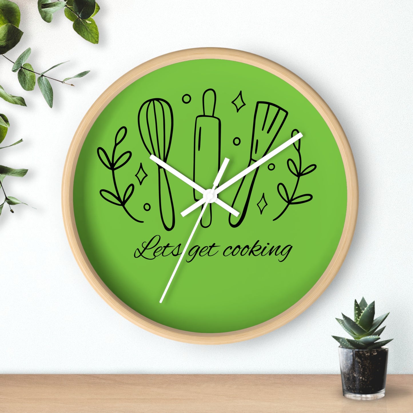 Kitchen Green Cooking Wall Clock