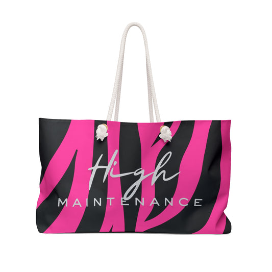 Weekender Bag, pink High Maintenance animal print