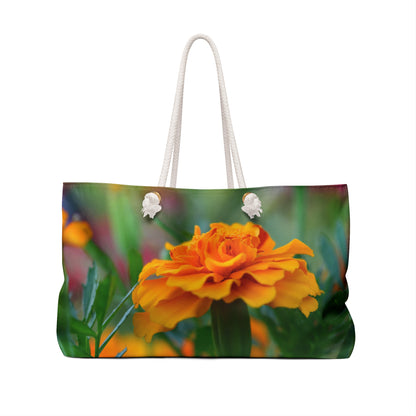 October marigold flower Weekender Bag