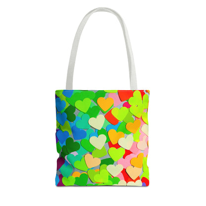 Rainbow Paper Hearts Tote Bag (AOP)