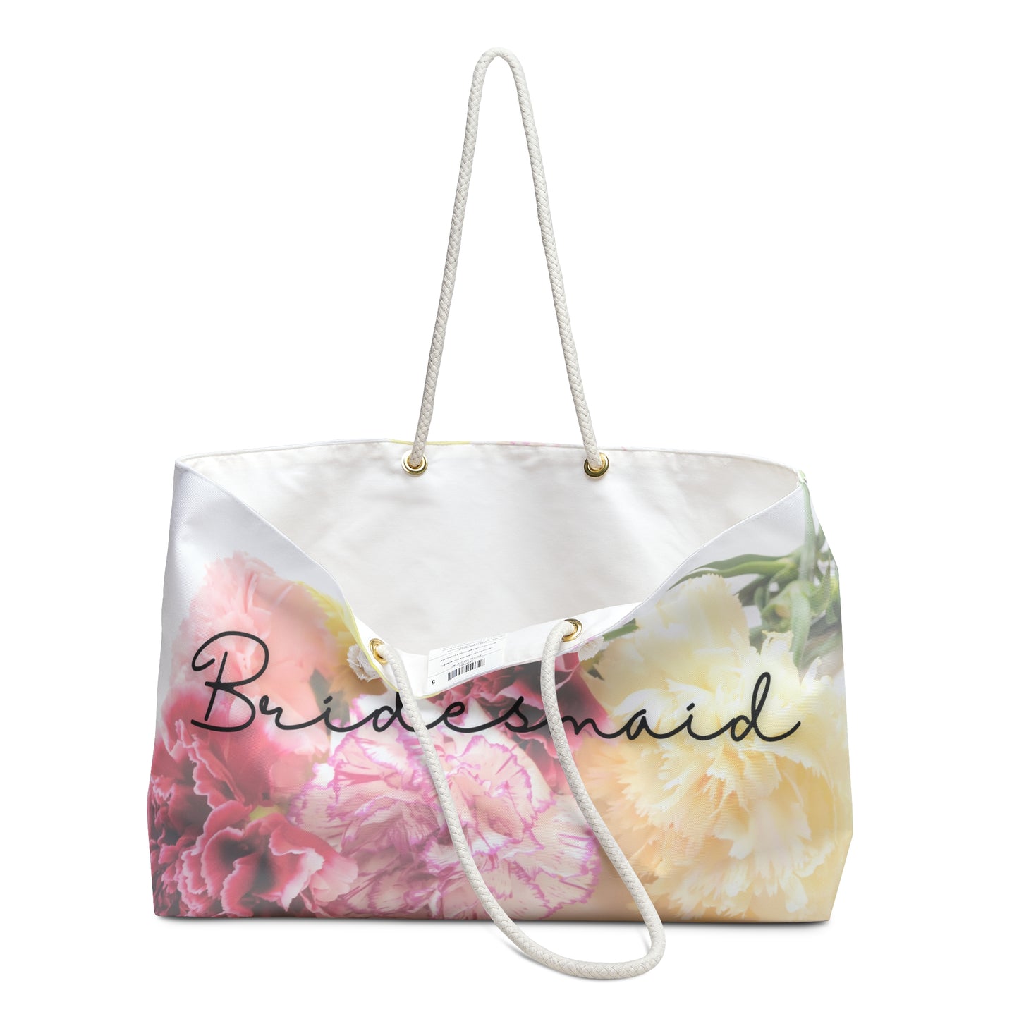 January Carnation Flower Bridesmaid Weekender Bag