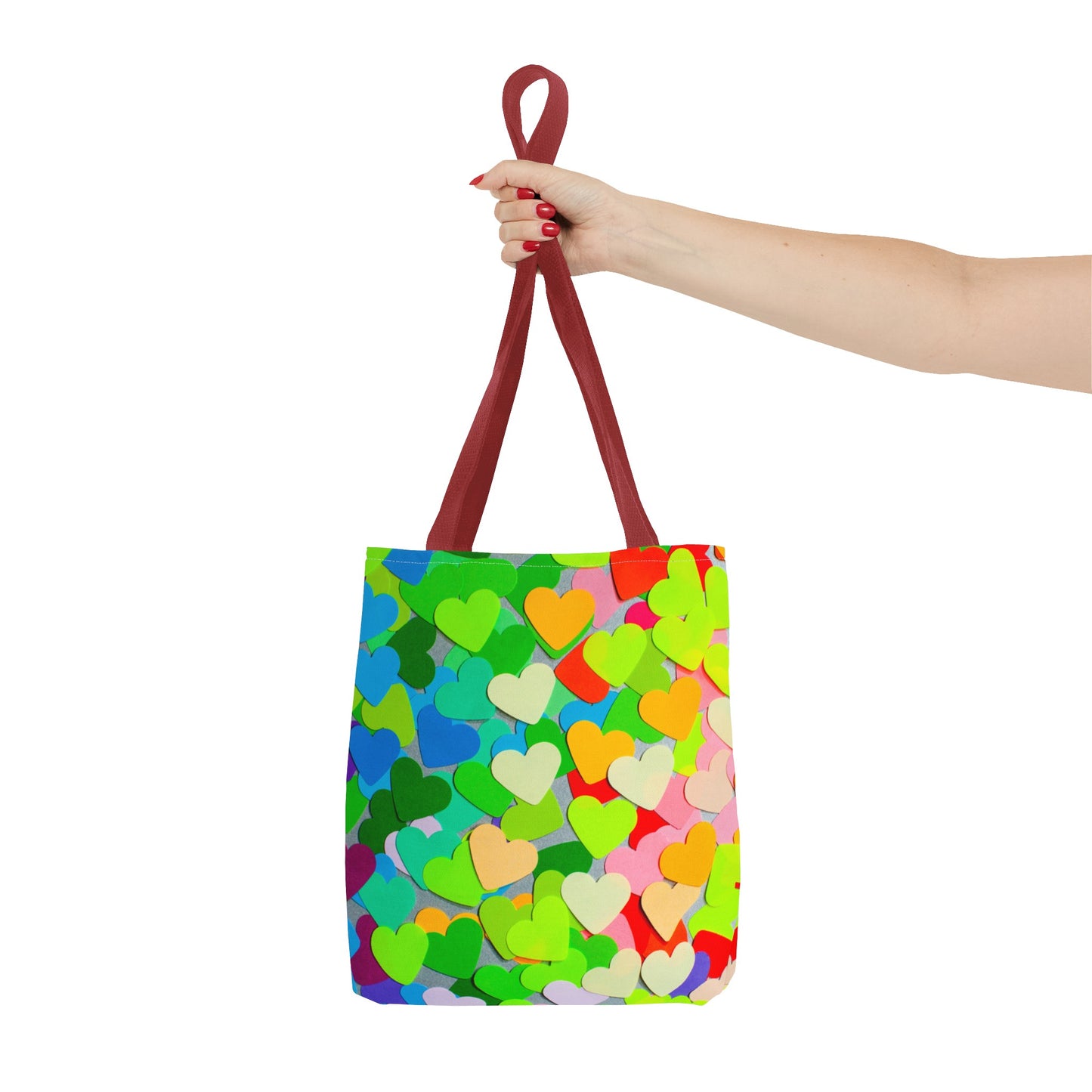 Rainbow Paper Hearts Tote Bag (AOP)