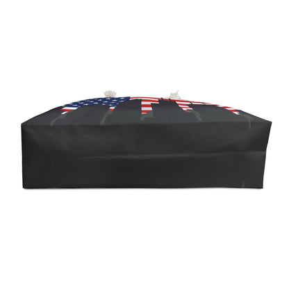 American flag with Chicago Skyline,Weekender Bag