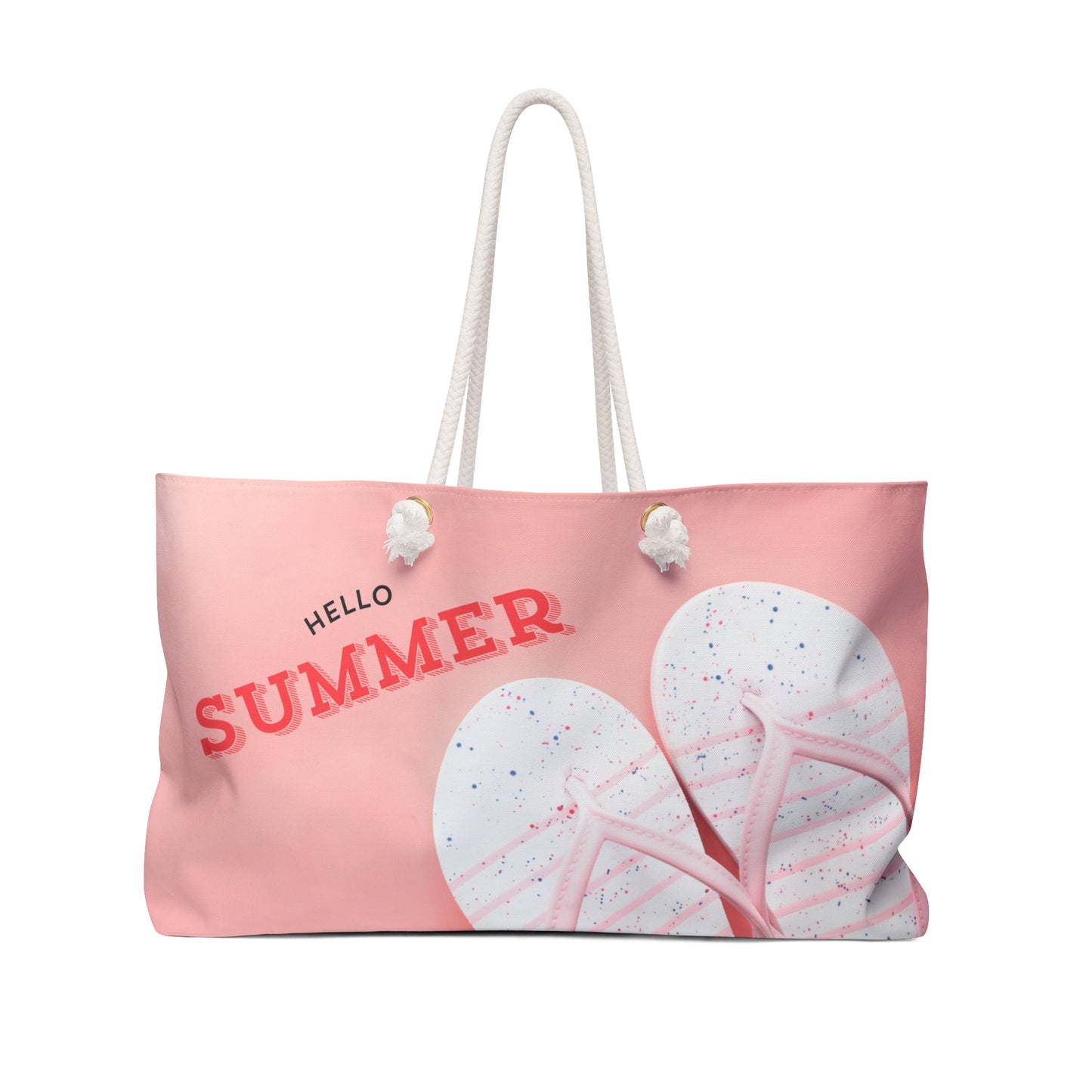 Hello Summer pink sandals Weekender Bag