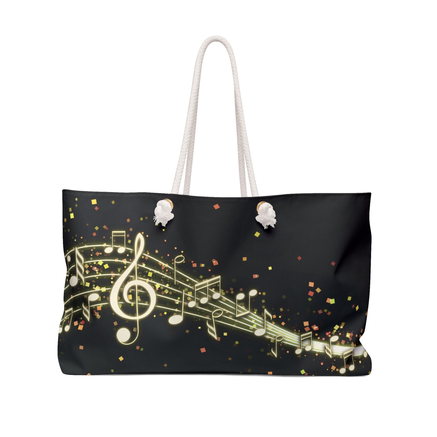 Music Notes in black Weekender Bag