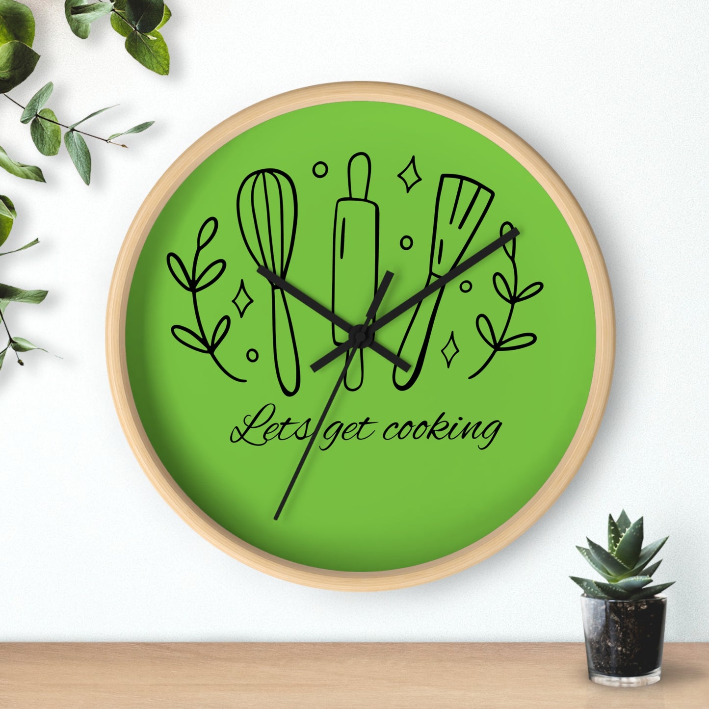 Kitchen Green Cooking Wall Clock