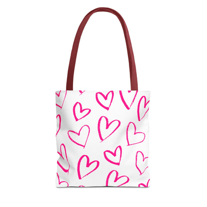 Pink Hearts Tote Bag (AOP)