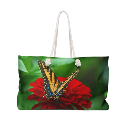 Flower with butterfly Weekender Bag