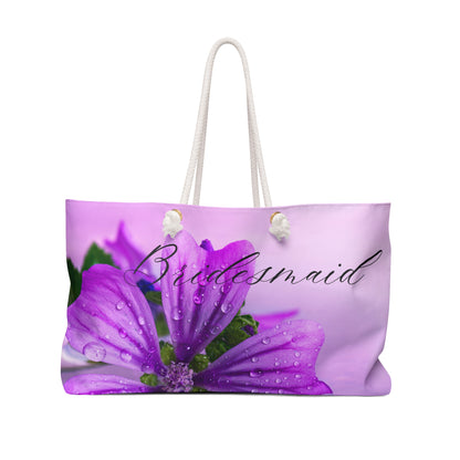 February Violet flower bridesmaid Weekender Bag