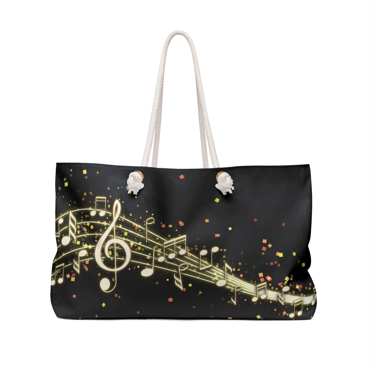 Music Notes in black Weekender Bag