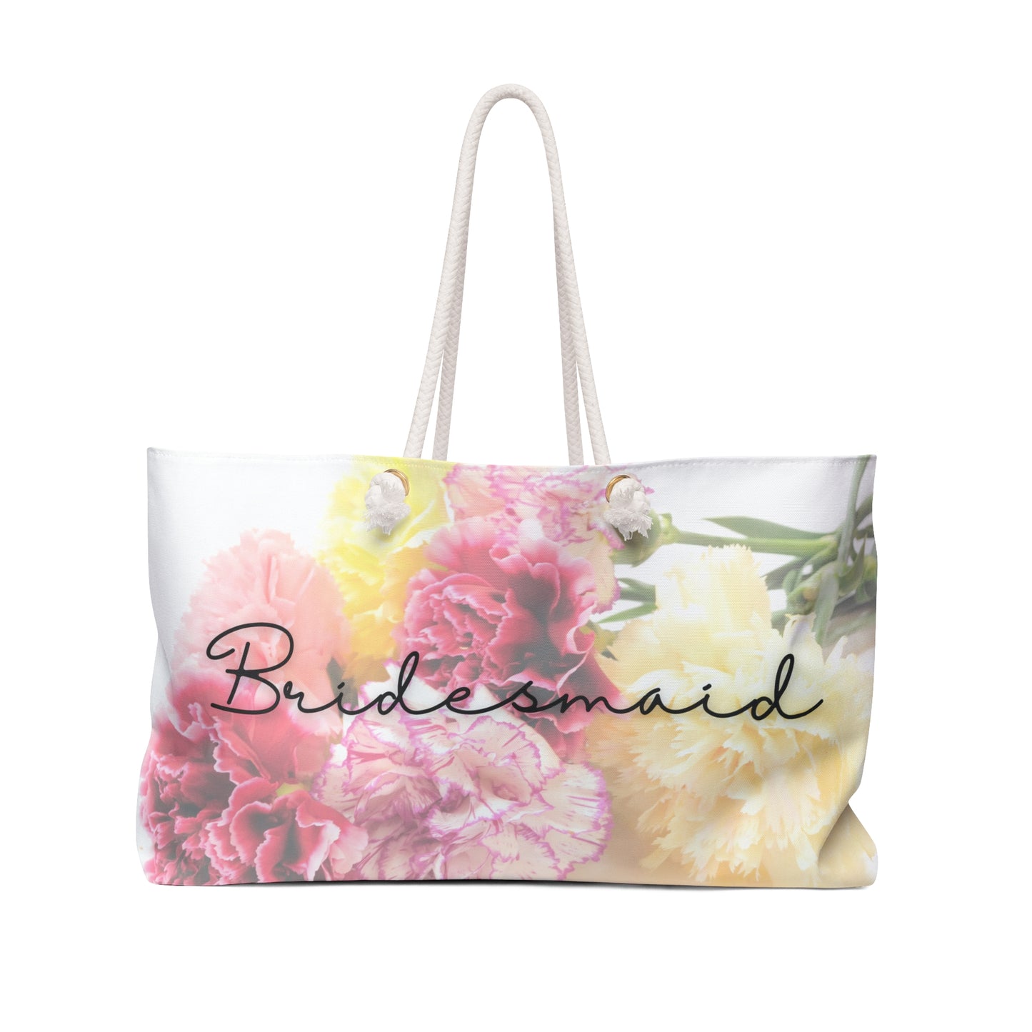 January Carnation Flower Bridesmaid Weekender Bag