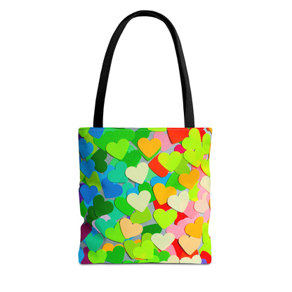 Rainbow Paper Hearts Tote Bag (AOP)