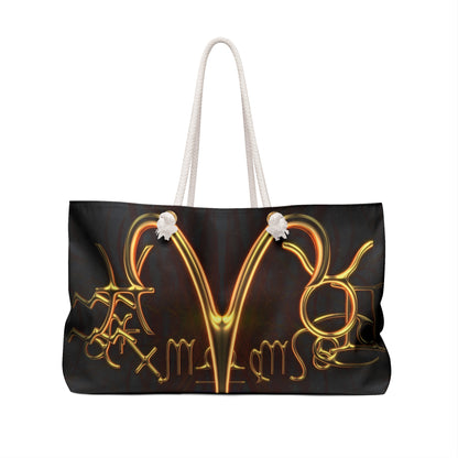 Aries Zodiac gold Weekender Bag