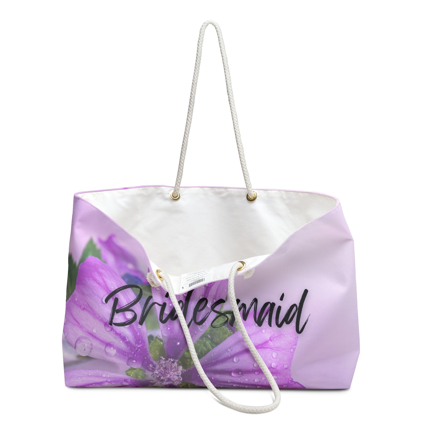 February Violet Flower Bridesmaid Weekender Bag