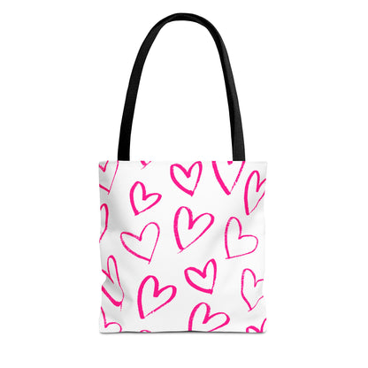 Pink Hearts Tote Bag (AOP)