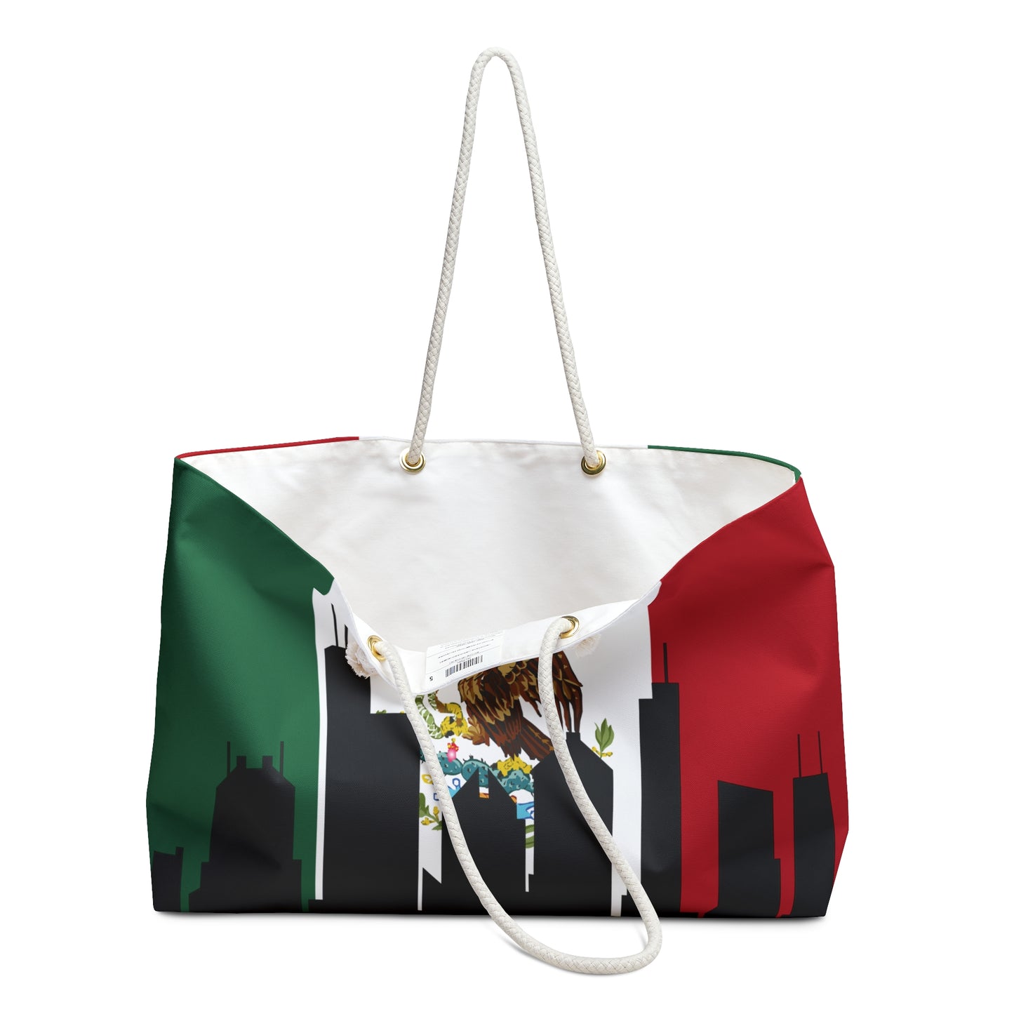 Chicago skyline with Mexican flag, Weekender Bag