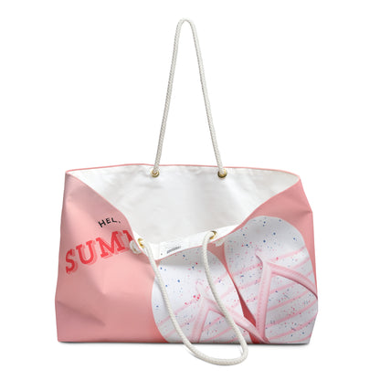 Hello Summer pink sandals Weekender Bag