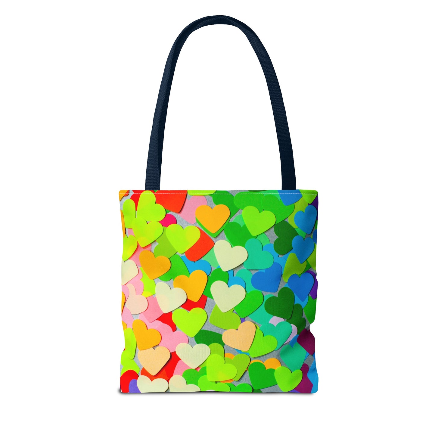 Rainbow Paper Hearts Tote Bag (AOP)