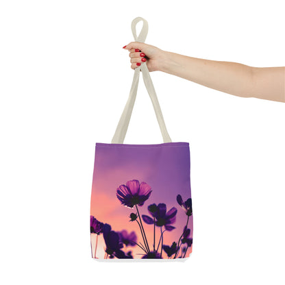 Purple flower Tote Bag (AOP)