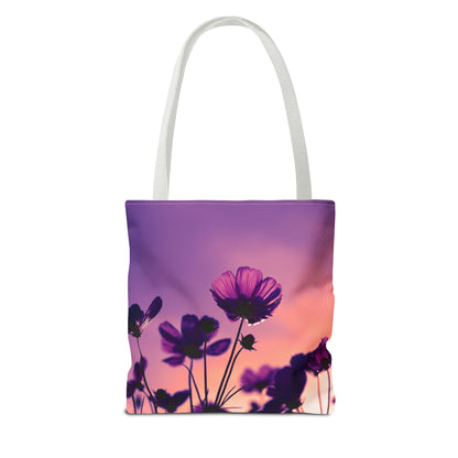 Purple flower Tote Bag (AOP)