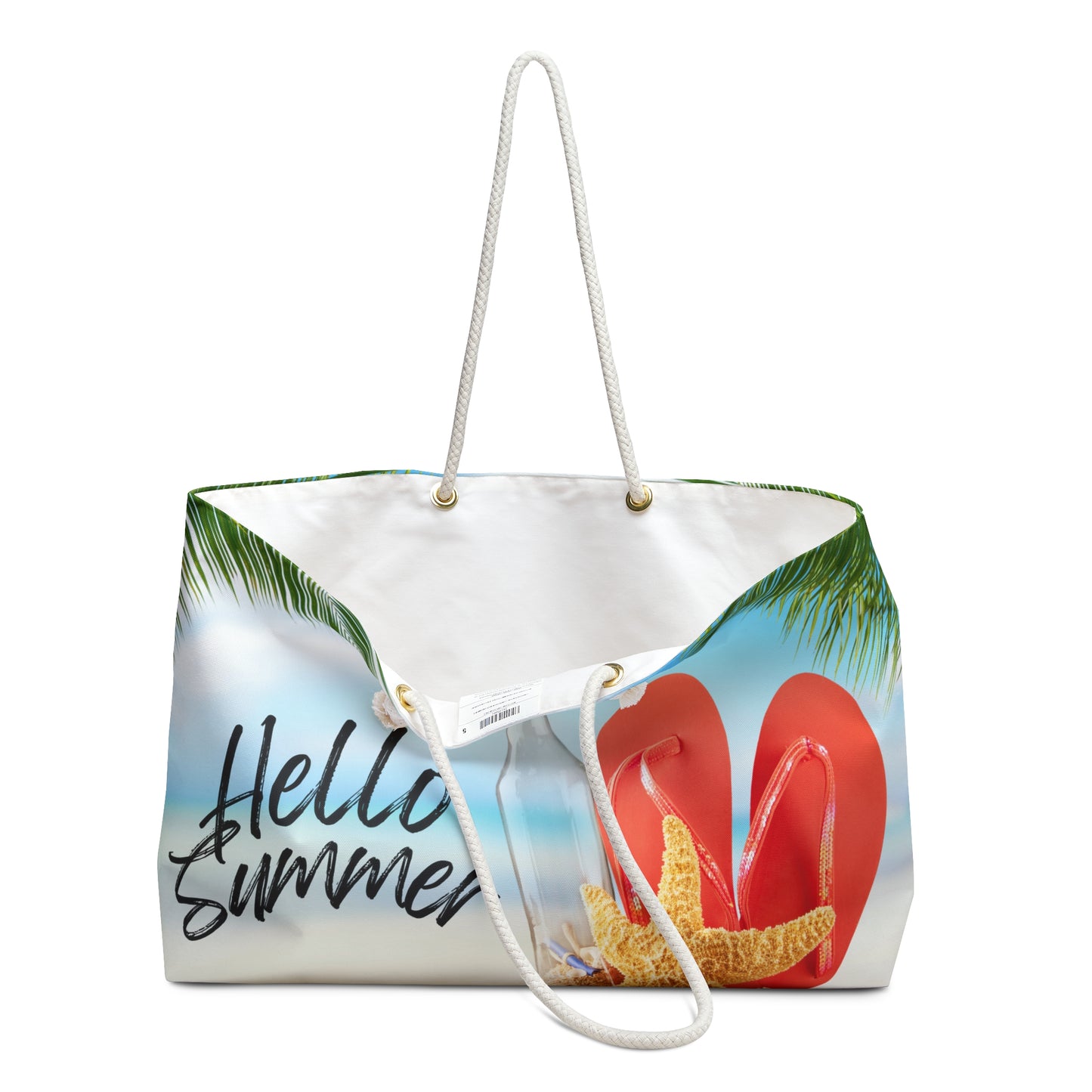 Hello Summer sandals and starfish Weekender Bag