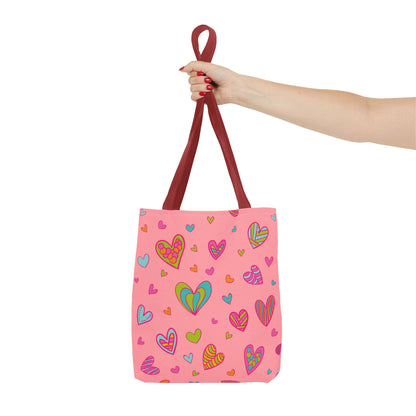 Colorful Hearts Tote Bag (AOP)