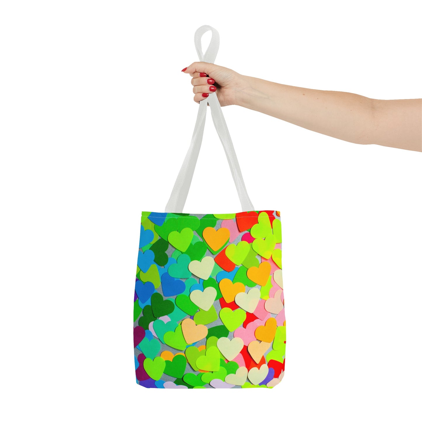 Rainbow Paper Hearts Tote Bag (AOP)