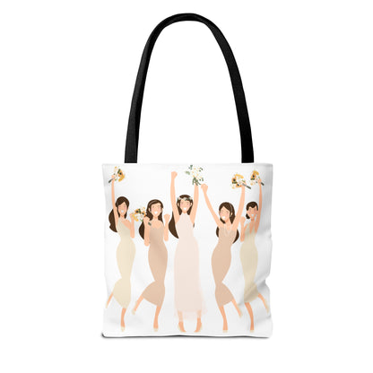 The party crew bride and bridesmaids Tote Bag (AOP)