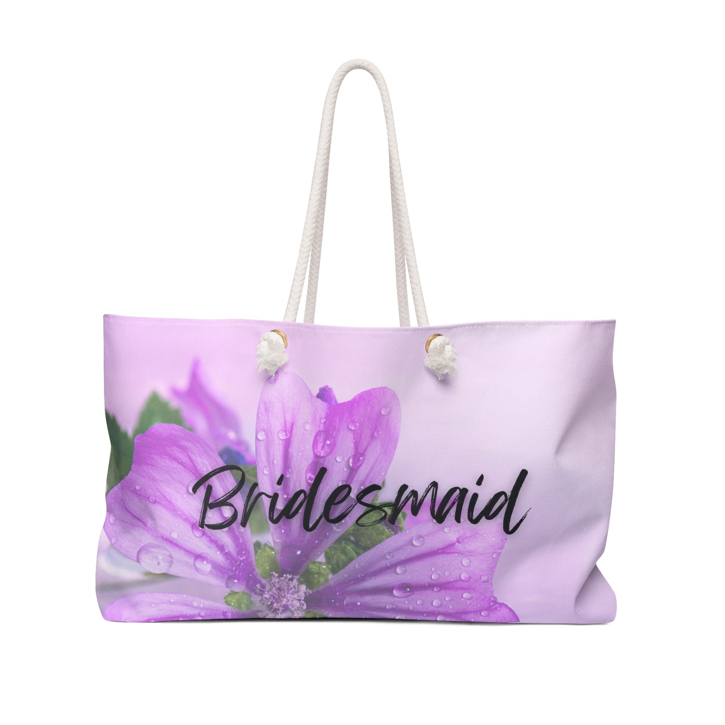 February Violet Flower Bridesmaid Weekender Bag