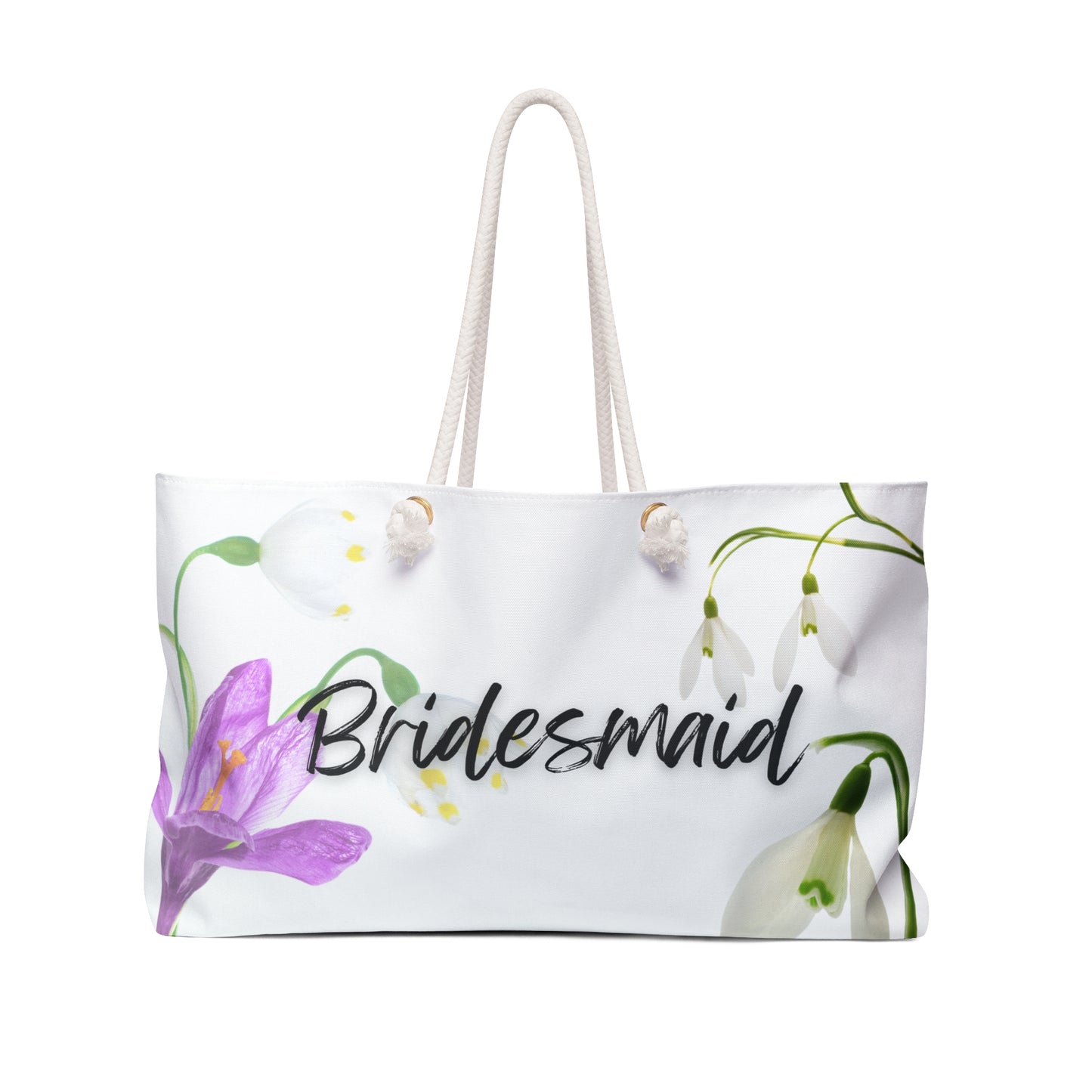 January Snowdrop Flower Bridesmaid Weekender Bag