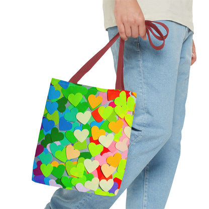 Rainbow Paper Hearts Tote Bag (AOP)