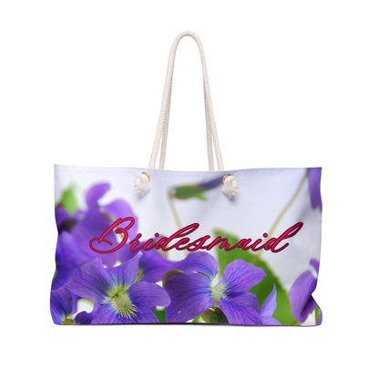 Bridesmaid purple flower Weekender Bag