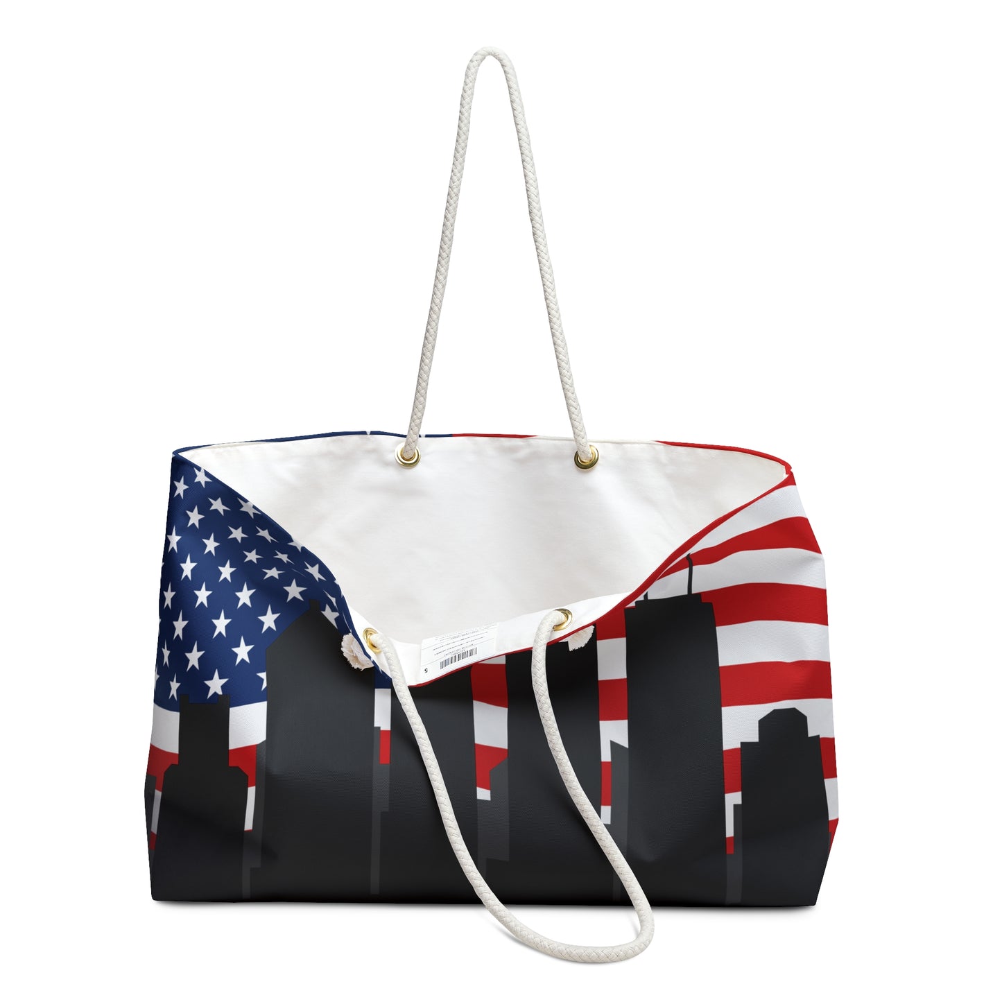 American flag with Chicago Skyline,Weekender Bag