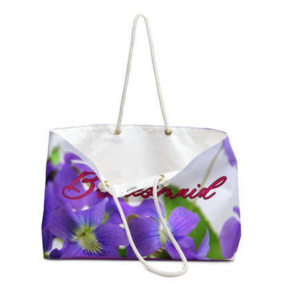 Bridesmaid purple flower Weekender Bag