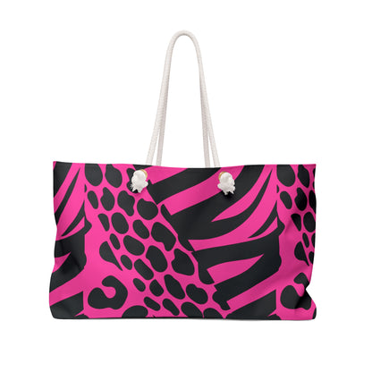 Weekender Bag Pink animal print