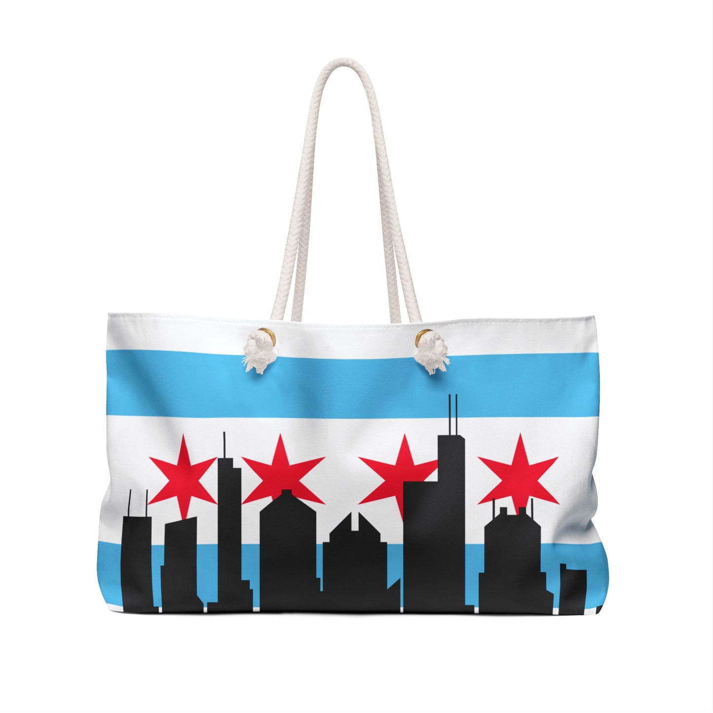 Chicago flag with skyline, Weekender Bag