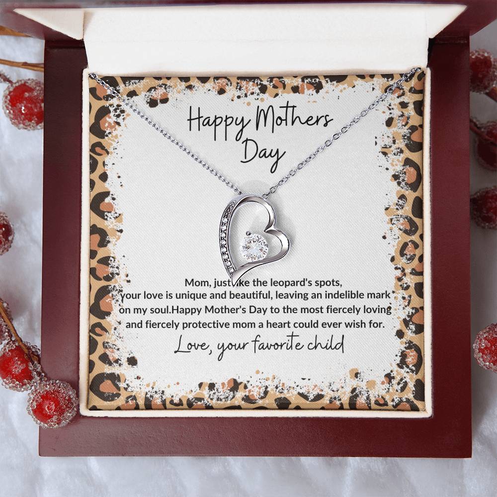 Mother's Day heart pendant leopard theme