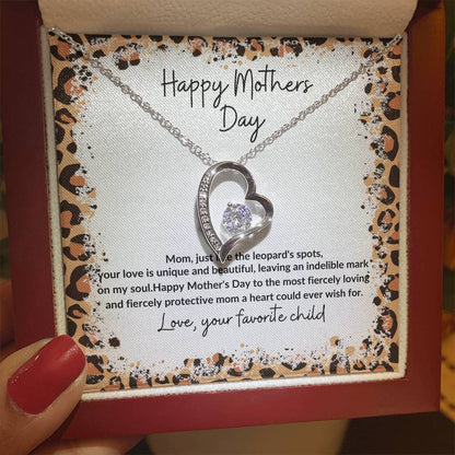 Mother's Day heart pendant leopard theme