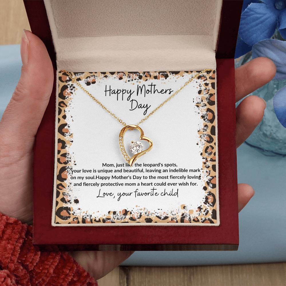 Mother's Day heart pendant leopard theme