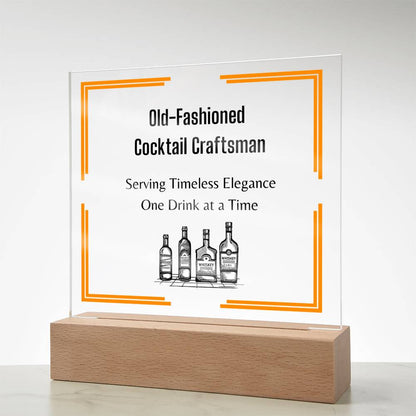 Old Fashioned Cocktail Craftsman, Men Bar Acrylic sign