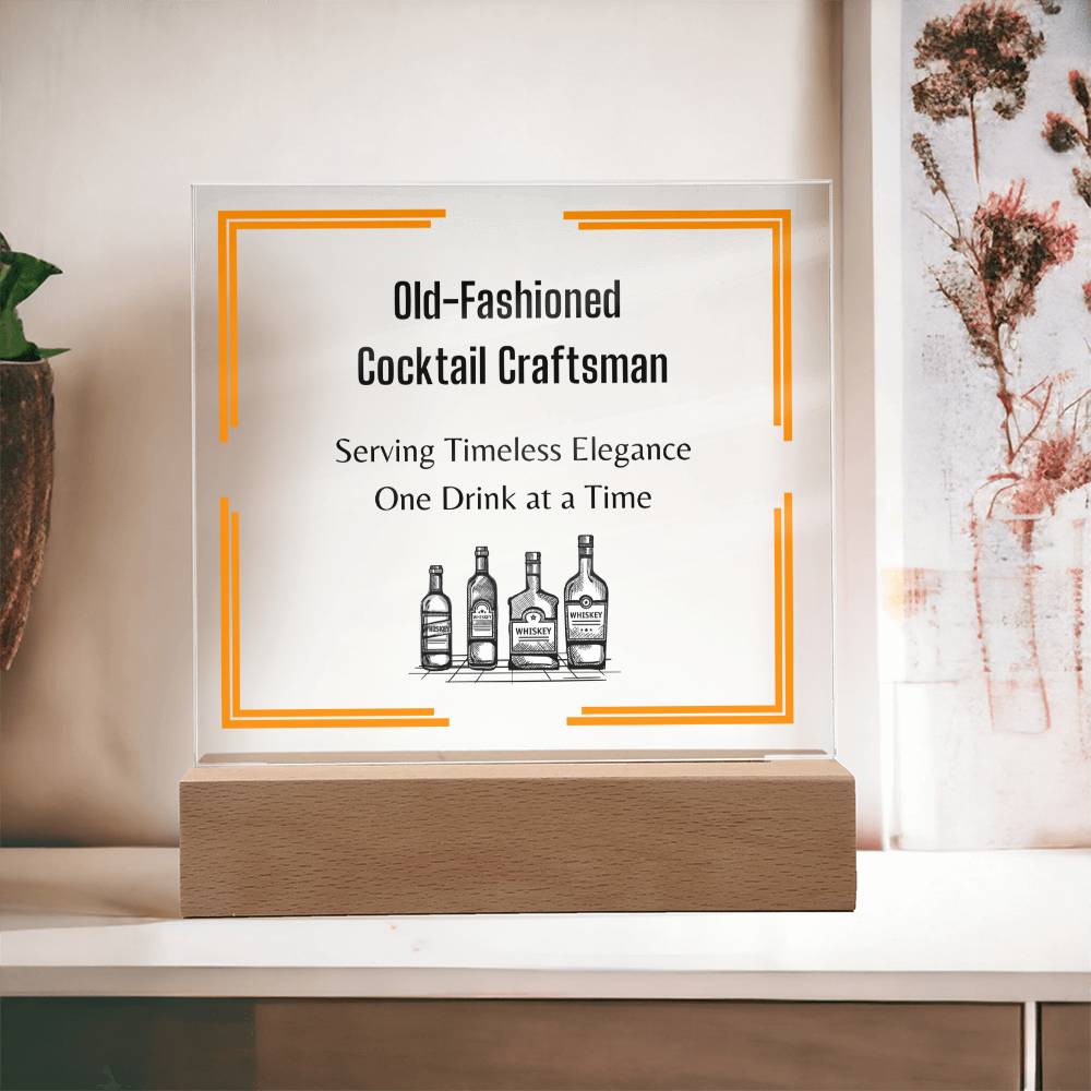 Old Fashioned Cocktail Craftsman, Men Bar Acrylic sign