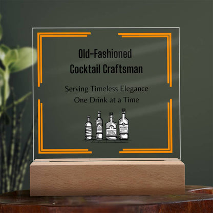 Old Fashioned Cocktail Craftsman, Men Bar Acrylic sign