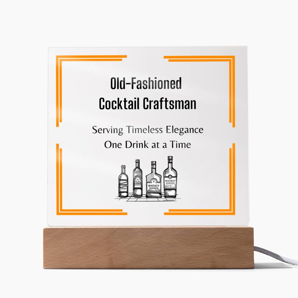 Old Fashioned Cocktail Craftsman, Men Bar Acrylic sign