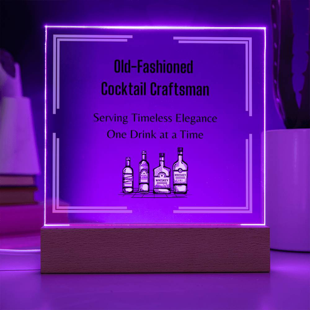 Old Fashioned Cocktail Craftsman, Men Bar Acrylic sign