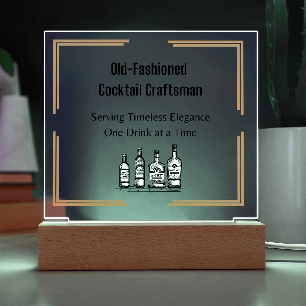 Old Fashioned Cocktail Craftsman, Men Bar Acrylic sign