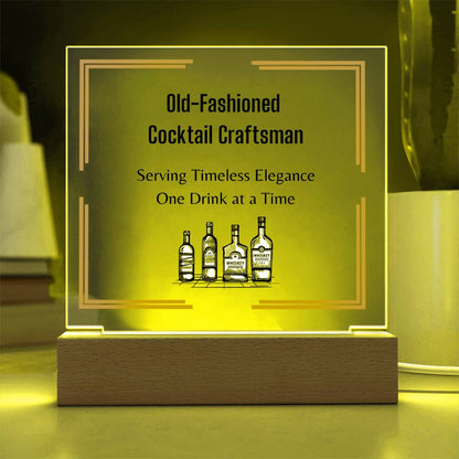 Old Fashioned Cocktail Craftsman, Men Bar Acrylic sign