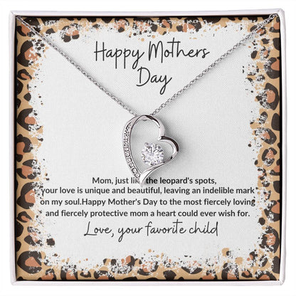 Mother's Day heart pendant leopard theme