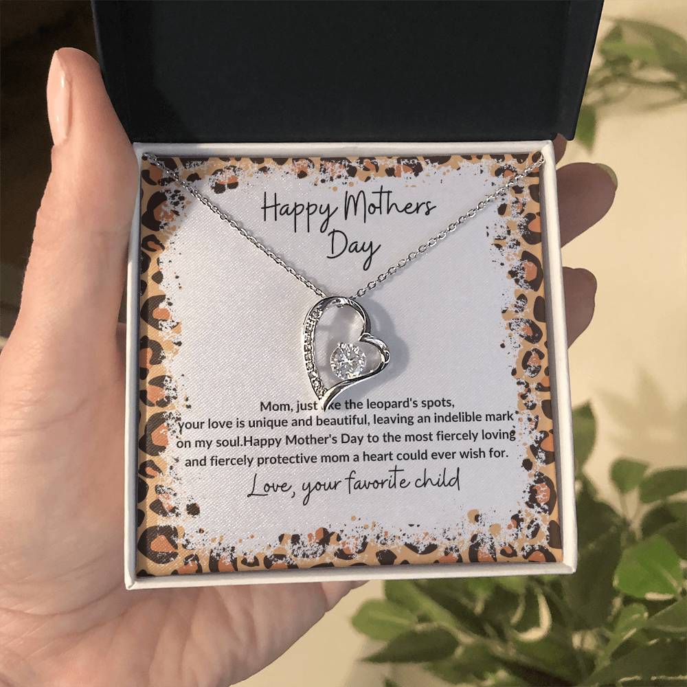 Mother's Day heart pendant leopard theme